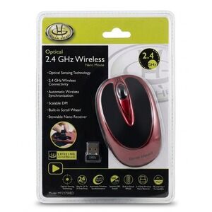 Gear Head Optical 2.4 GHz Wireless Nano Mouse Red MP2275RED New In Package